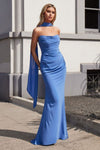 Long Formal Dress Scoop Neck Evening Gown By Ladivine 7433 - SOFT BLUE / 2 - Prom