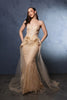 Long Formal Dress Sweetheart Overskirt Gala Gown By Royal Queen RQ8116 - CHAMPAGNE / 4 - Dress