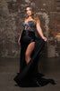 Long Formal Gown With Glittery Appliqued Mermaid Floor Length By May Queen MQ2113 - Dress