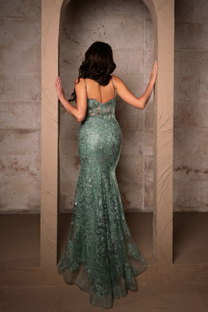 Long Gala Dress Sweetheart Mermaid Sequin Gown By Royal Queen RQ8138 - Dress