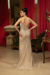 Long Gala Dress V-Neck Rhinestone High Slit Gown By Royal Queen RQ8161 - Dress