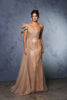 Long Prom Dress A-Line Sequin Pageant Gown By Royal Queen RQ8175 - CHAMPAGNE / 8 - Dress