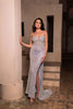Long Prom Dress Strapless Beaded Evening Gown By Royal Queen RQ8163 - ICEBLUE / 4 - Dress