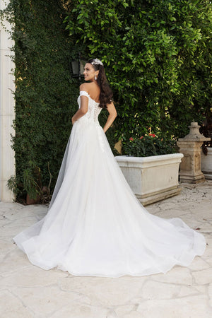 Long Wedding Dress Off The Shoulder A-Line Gown By Royal Queen RQ8182 - Dress