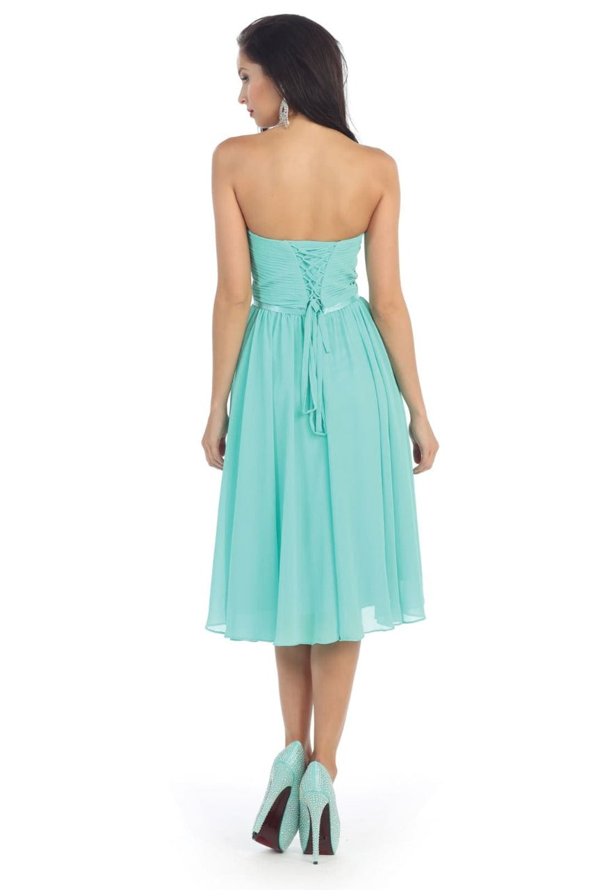 Lace Up Back Cocktail Dress
