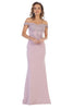 May Queen MQ1529 Elegant Form Fitting Evening Dress - Mauve / 2