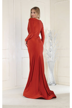 May Queen MQ1530 Long Sleeve Plus Size Mother Of The Bride Dress - Dress