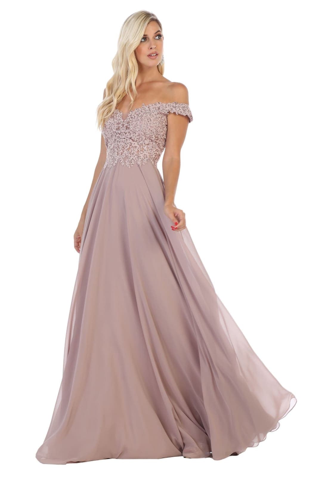 Flowy Prom Gown - Mauve / 4
