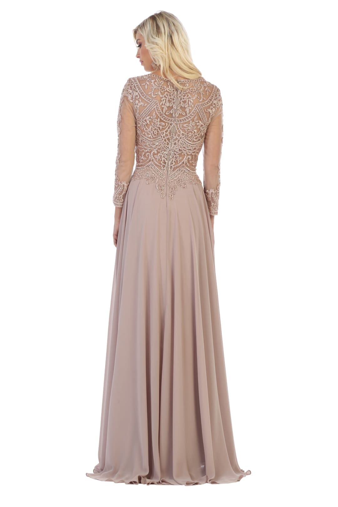 May Queen MQ1615 Embroidered Plus Size Mother Of The Bride Long Dress - Dress