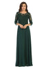 May Queen MQ1637 3/4 Sleeves Plus Size Mother Of The Bride Dress - HUNTER GREEN / L - Dress