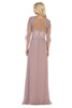 May Queen MQ1637 3/4 Sleeves Plus Size Mother Of The Bride Dress - Dress