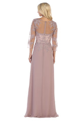 May Queen MQ1637 3/4 Sleeves Plus Size Mother Of The Bride Dress - Dress