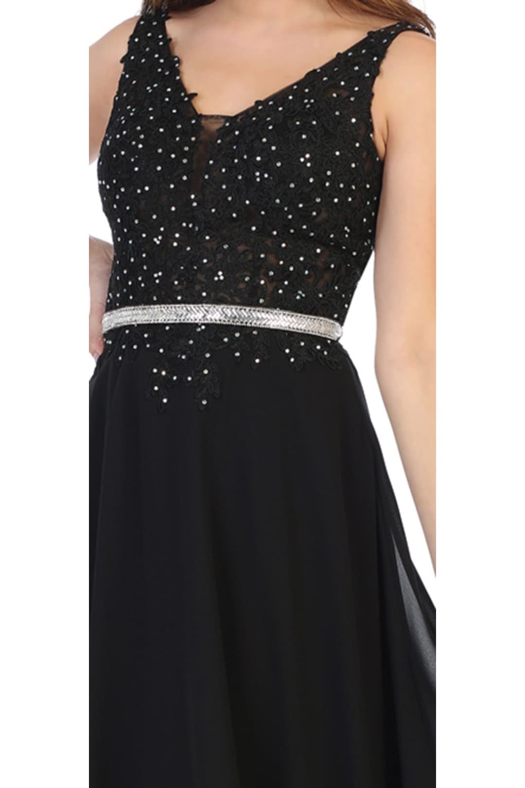 Embellished Flowy Homecoming Gown