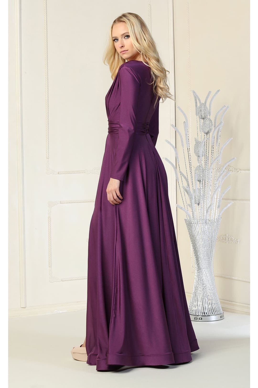Long Sleeve Stretchy Gown - LA1835