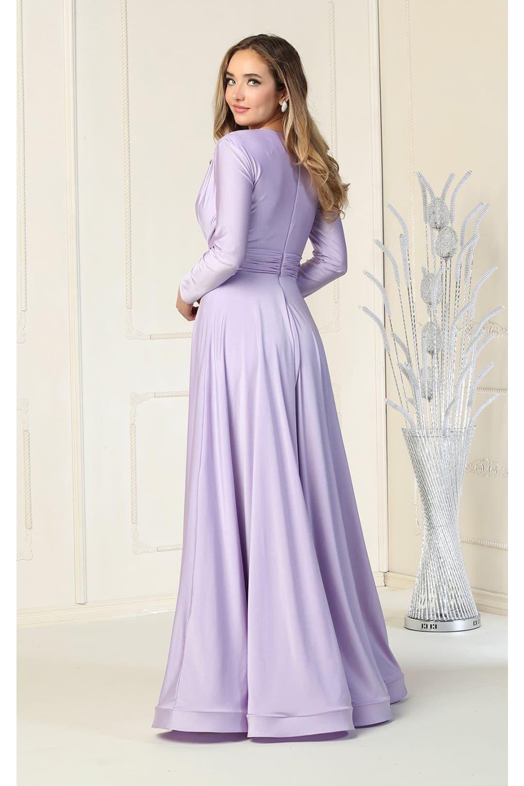 Long Sleeve Stretchy Gown - LA1835