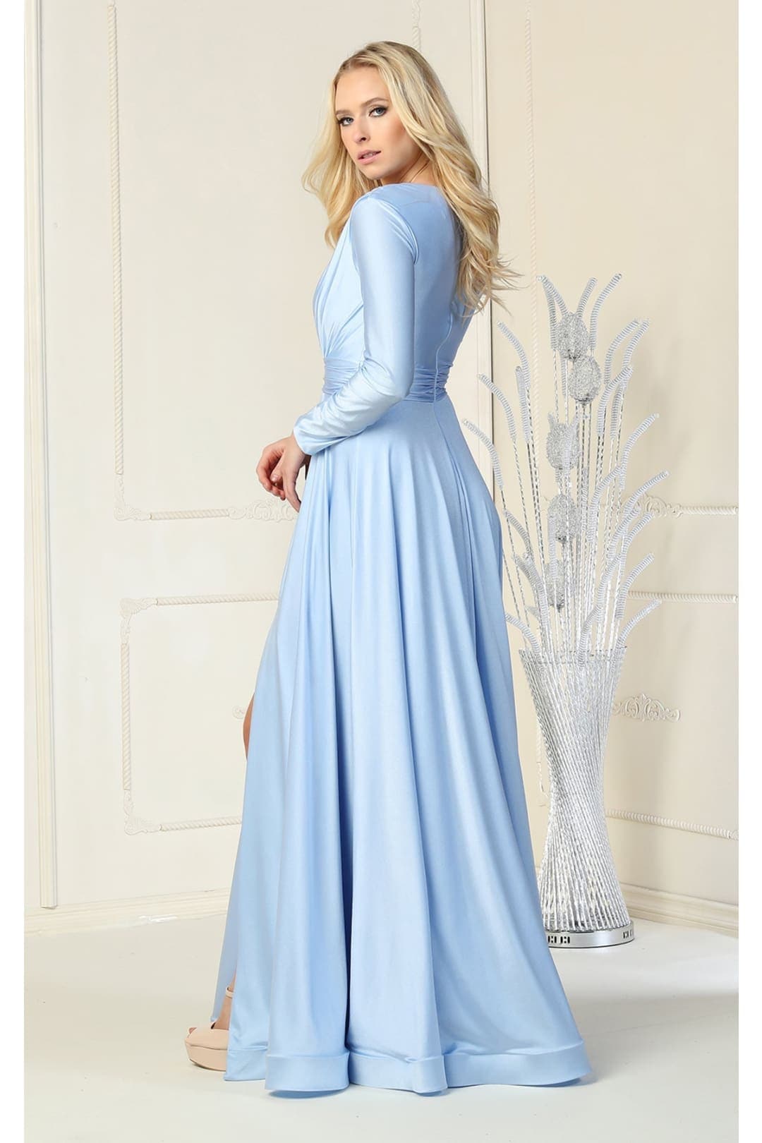 Long Sleeve Stretchy Gown - LA1835