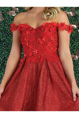 Floral Applique Cocktail Dress