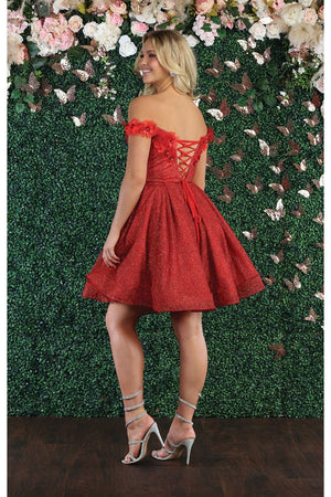 Floral Applique Cocktail Dress