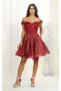 Short Prom Dresses - BURGUNDY / 2