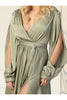 Split Long Sleeve Evening Gown
