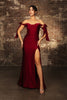May Queen MQ1858 Stretchy Ruched Off The Shoulder Prom Dress - Dress