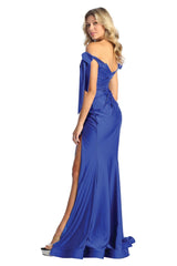May Queen MQ1858 Stretchy Ruched Off The Shoulder Prom Dress - Dress