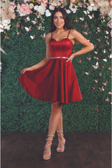 Sweetheart Cocktail Dress - BURGUNDY / 2