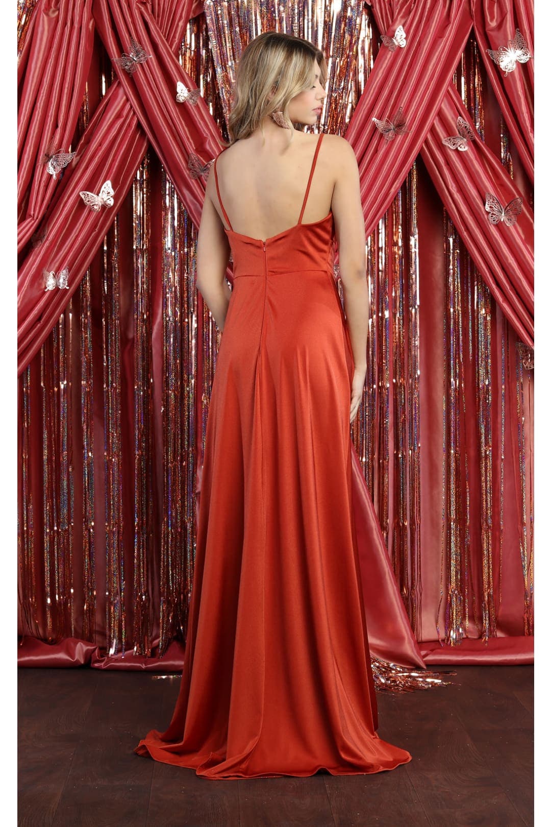 V- Neck Bridemaids Long Dress