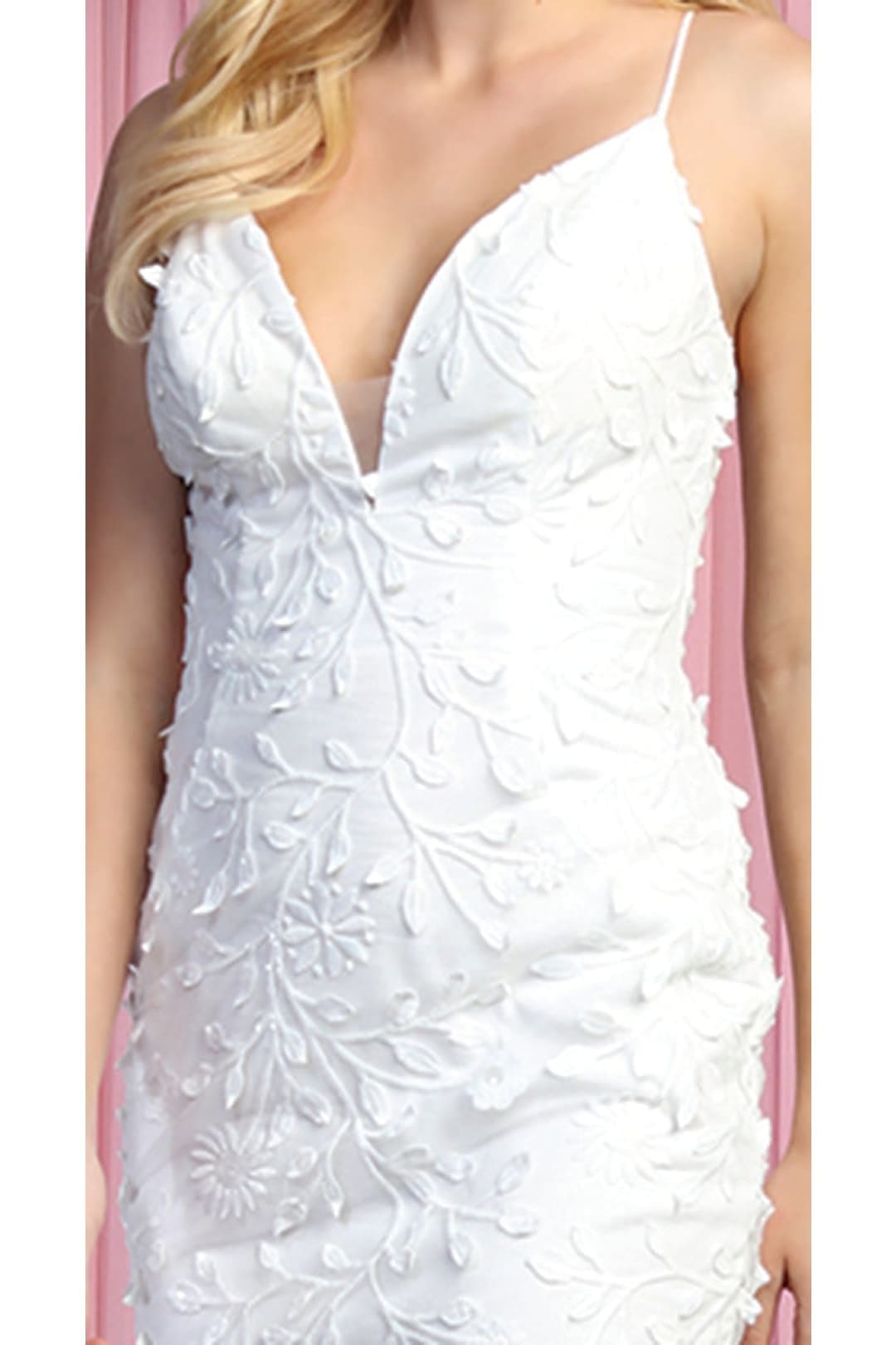 May Queen MQ1872B Appliqué Fitted Cocktail Dress - Dress