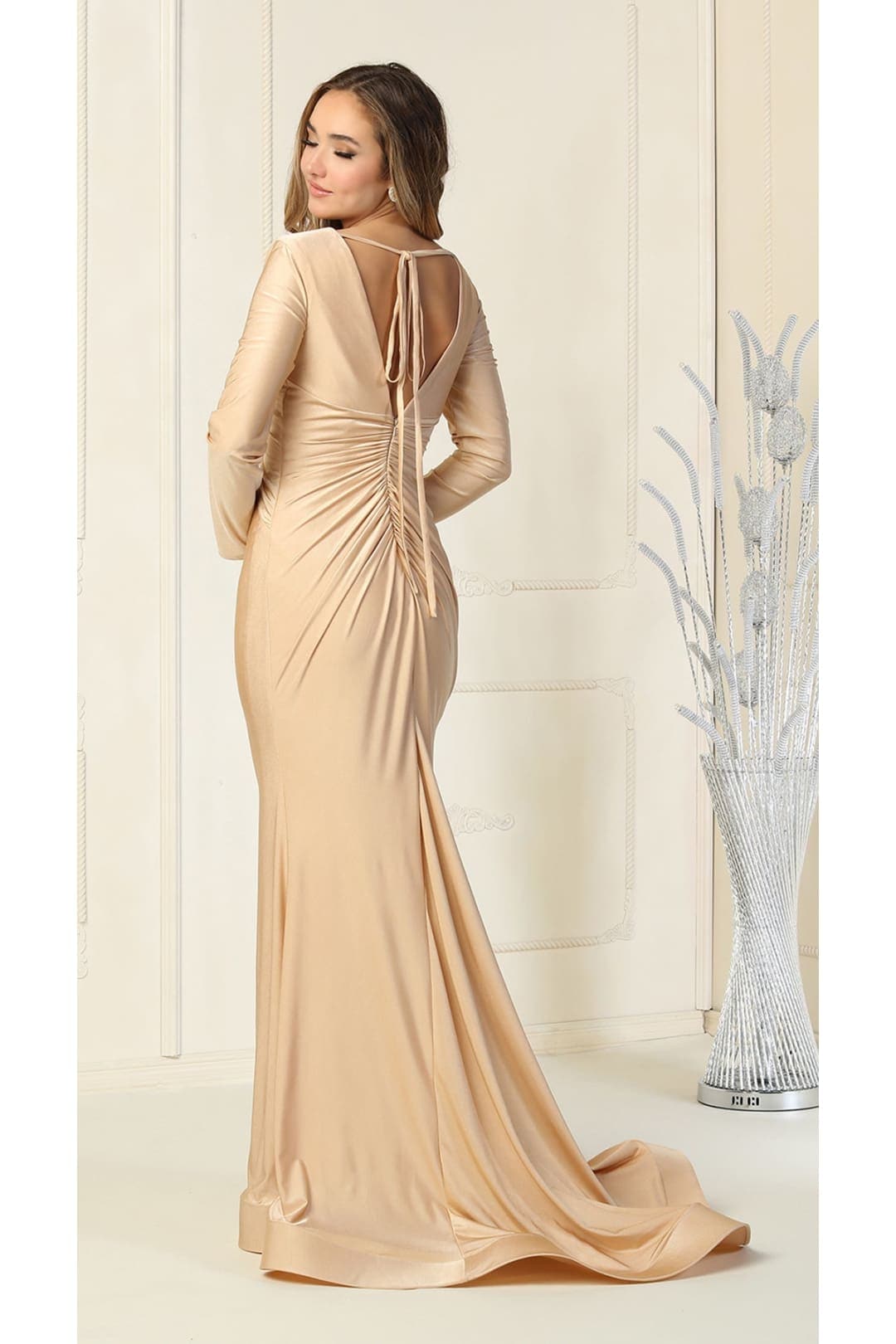 V- neckline Bodycon Gown