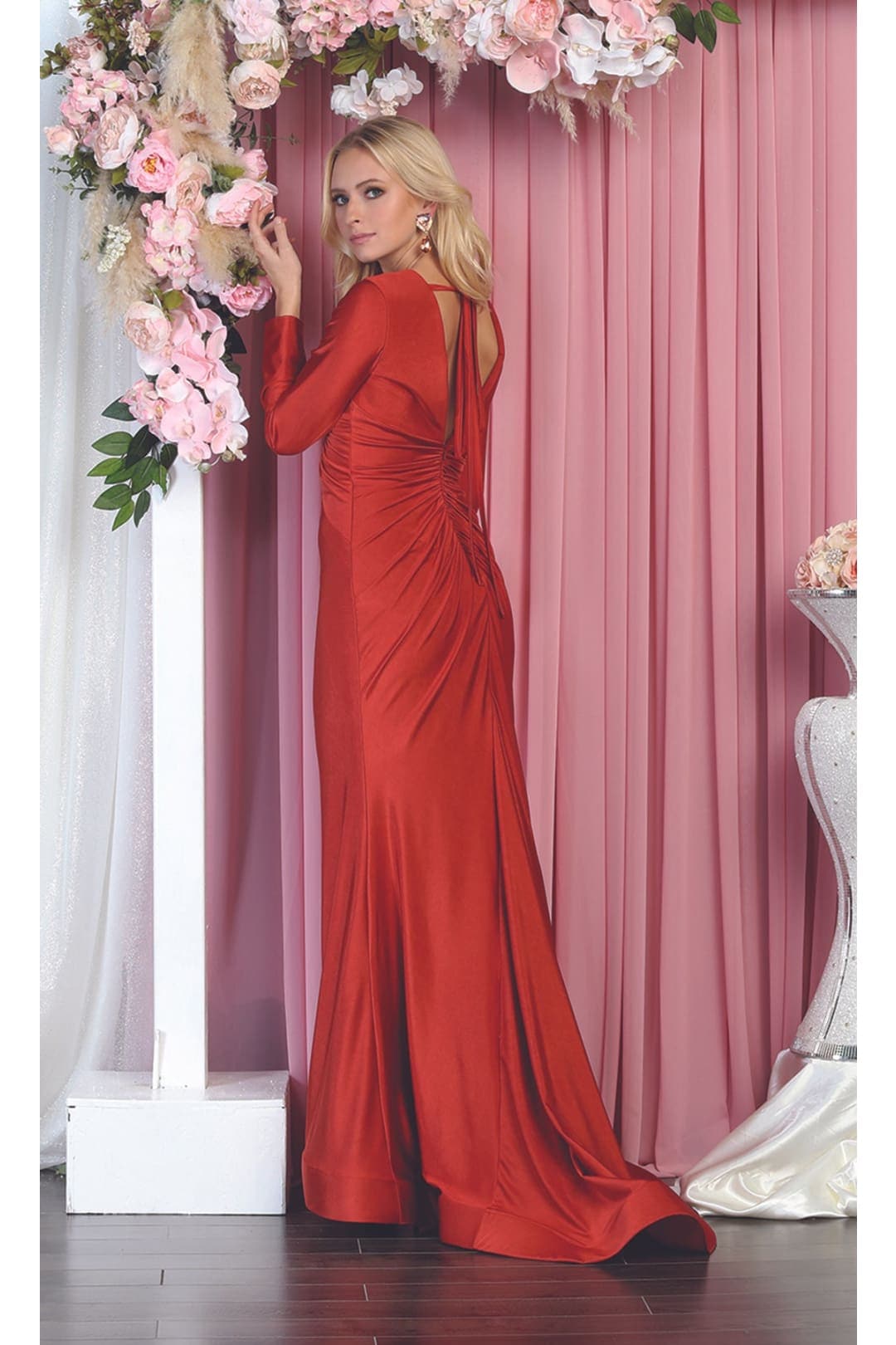 V- neckline Bodycon Gown