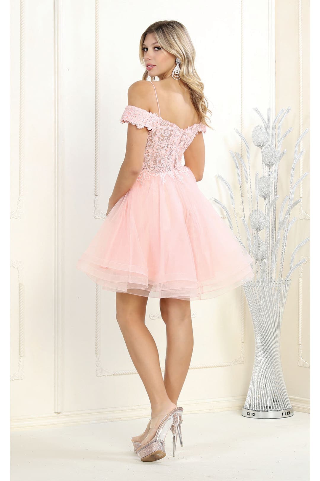 May Queen MQ1897 Cold Shoulder Short Dresses For Homecoming