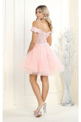 May Queen MQ1897 Cold Shoulder Short Dresses For Homecoming