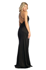 May Queen MQ1899 Satin Long Sexy Open Back Prom Dress - Dress