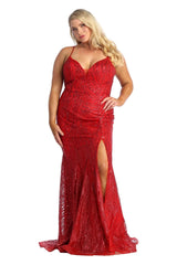 Plus Size Dress Special Occasion - RED / 2