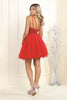 May Queen MQ1913 Glitter A Line Short Graduation Dress - Dress