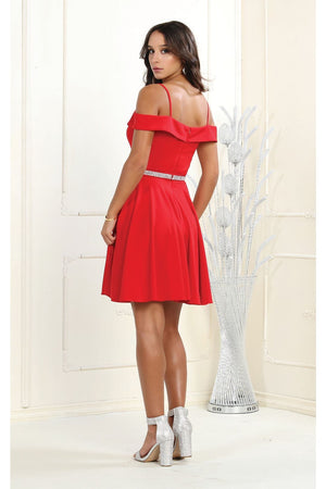 Short Homecoming Cold Shoulder Dress