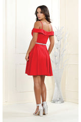 Short Homecoming Cold Shoulder Dress