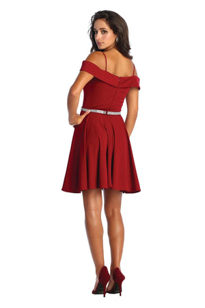 Short Homecoming Cold Shoulder Dress