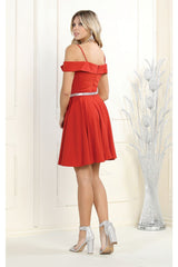 Short Homecoming Cold Shoulder Dress