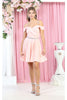 Short Homecoming Cold Shoulder Dress - BLUSH / 2