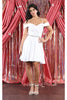 Short Homecoming Cold Shoulder Dress - WHITE / 2