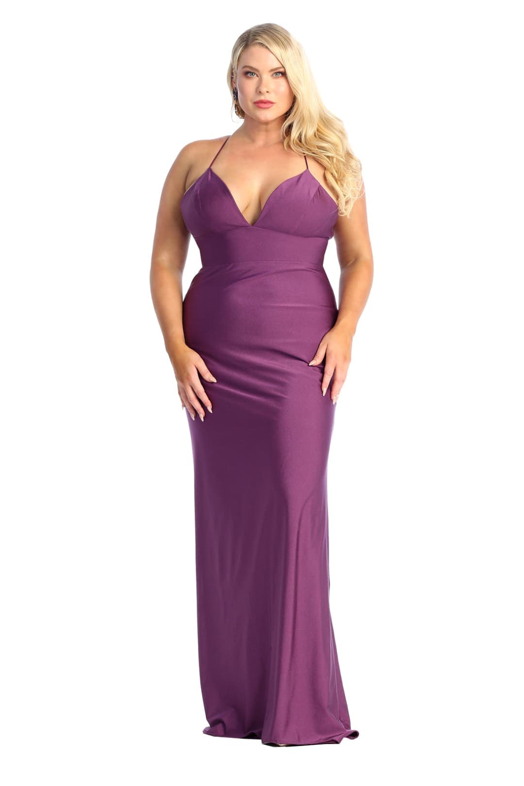 V-neckline Spaghetti Strap Prom Dress
