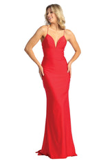V-neckline Spaghetti Strap Prom Dress