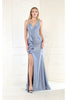 May Queen MQ1932 Ruffled Mermaid Formal Gown - SILVER / 4 - Dress