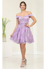 May Queen MQ1933 Foldover Panel A-Line Dress - Lilac / 2 - Dress