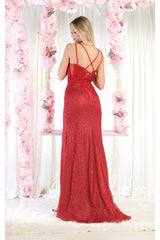 LA Merchandise LA1938 Embroidered Prom Formal Gown - Dress