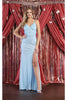 LA Merchandise LA1938 Embroidered Prom Formal Gown - BABY BLUE / 4 - Dress