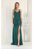 LA Merchandise LA1938 Embroidered Prom Formal Gown - HUNTER GREEN / 4 - Dress
