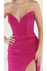May Queen MQ1946 Strapless Ruched Prom Dress - Dress